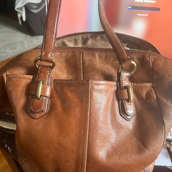 Coach Tan Leather Large Handbag (17" x 10") - Picture 4 of 10